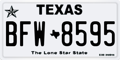 TX license plate BFW8595