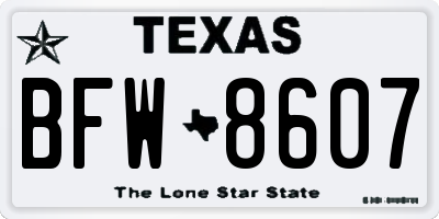 TX license plate BFW8607