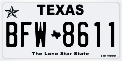 TX license plate BFW8611
