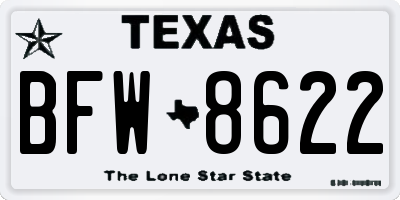 TX license plate BFW8622