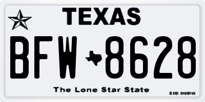 TX license plate BFW8628