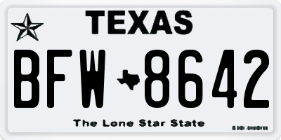 TX license plate BFW8642