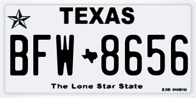 TX license plate BFW8656