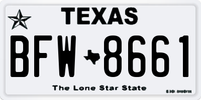 TX license plate BFW8661