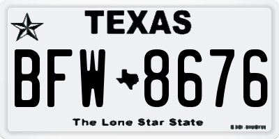TX license plate BFW8676