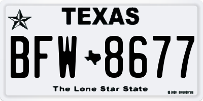 TX license plate BFW8677
