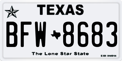 TX license plate BFW8683