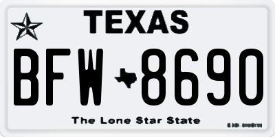 TX license plate BFW8690