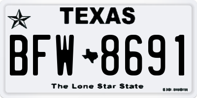 TX license plate BFW8691