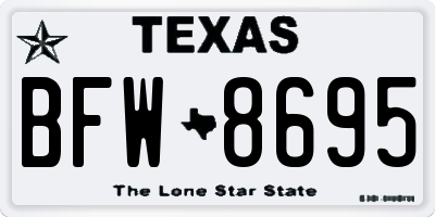 TX license plate BFW8695