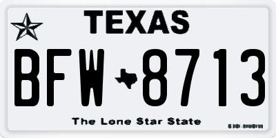 TX license plate BFW8713