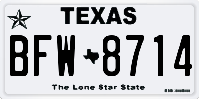 TX license plate BFW8714