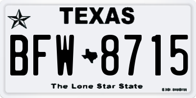 TX license plate BFW8715