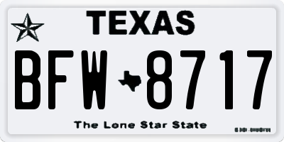 TX license plate BFW8717