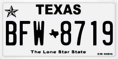 TX license plate BFW8719