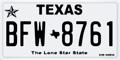TX license plate BFW8761