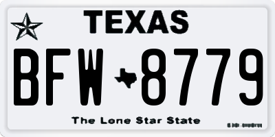 TX license plate BFW8779