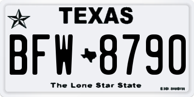 TX license plate BFW8790