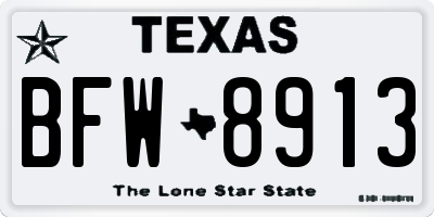 TX license plate BFW8913