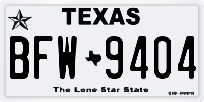 TX license plate BFW9404