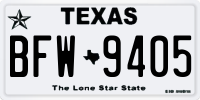 TX license plate BFW9405