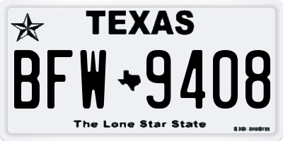 TX license plate BFW9408