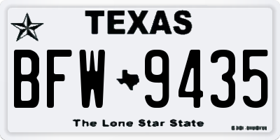 TX license plate BFW9435