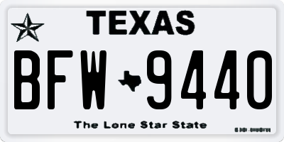 TX license plate BFW9440