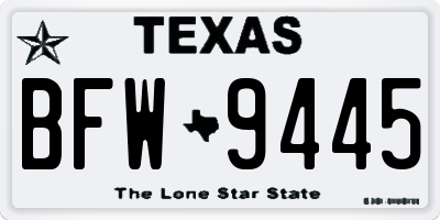 TX license plate BFW9445