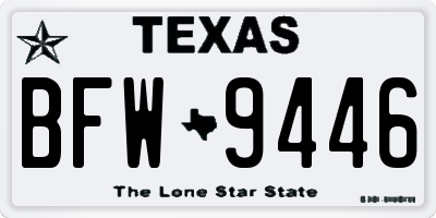 TX license plate BFW9446