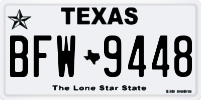 TX license plate BFW9448