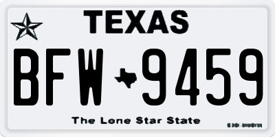 TX license plate BFW9459