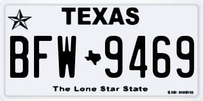 TX license plate BFW9469