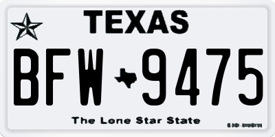 TX license plate BFW9475