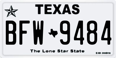 TX license plate BFW9484