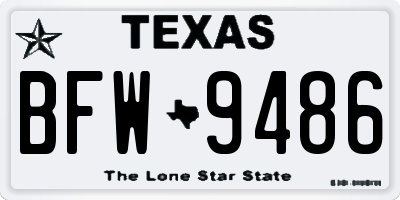 TX license plate BFW9486