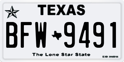 TX license plate BFW9491