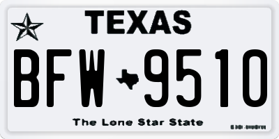 TX license plate BFW9510