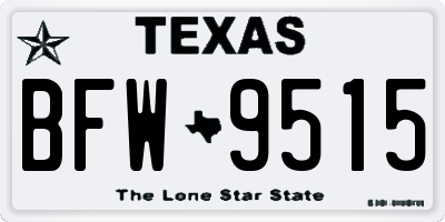 TX license plate BFW9515