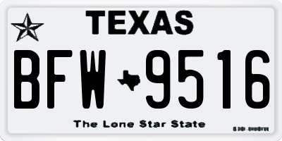 TX license plate BFW9516