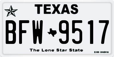 TX license plate BFW9517