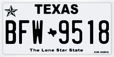 TX license plate BFW9518