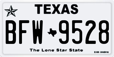 TX license plate BFW9528