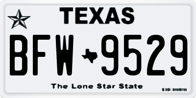 TX license plate BFW9529