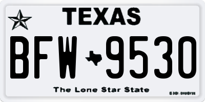 TX license plate BFW9530