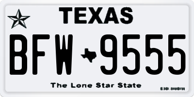 TX license plate BFW9555