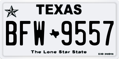 TX license plate BFW9557