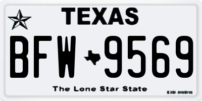 TX license plate BFW9569