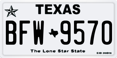 TX license plate BFW9570