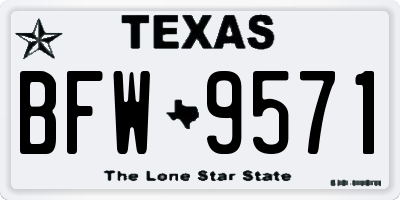 TX license plate BFW9571